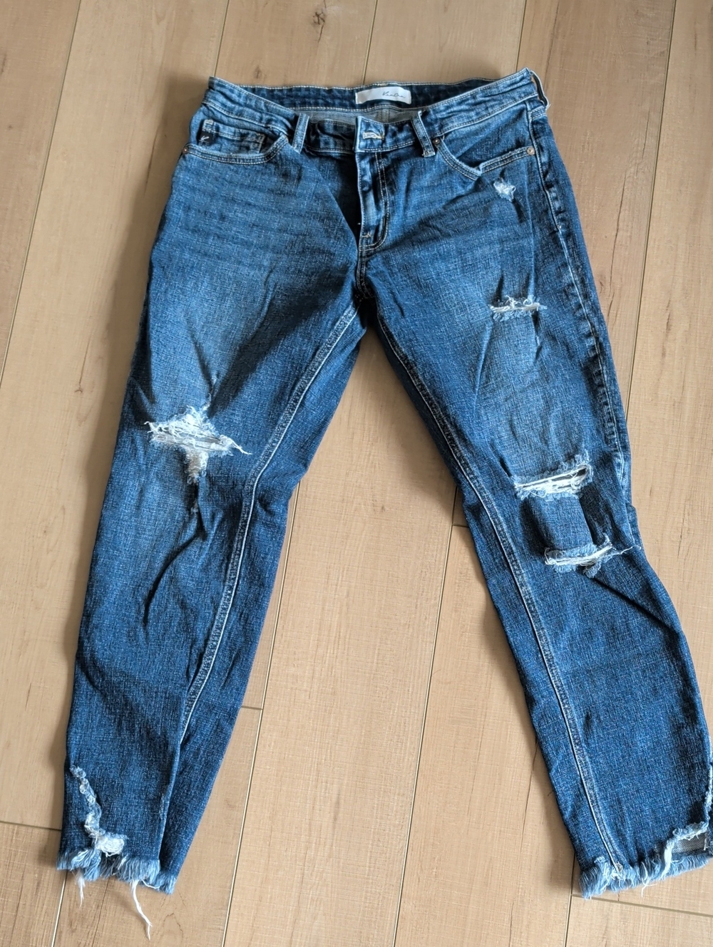 KanCan Distressed Dark Blue Boyfriend Jeans